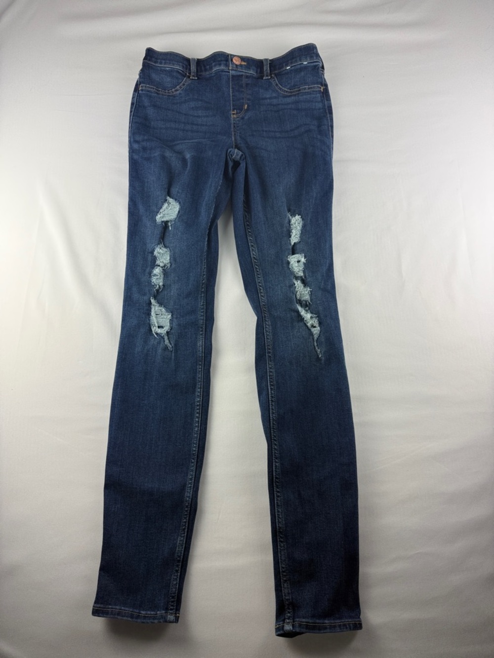 Abercrombie Kids Distressed Skinny Mid Rise Pull-On Jean Leggings 15/16 Long
